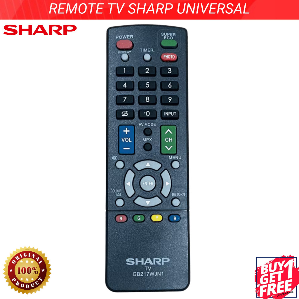 Remote SHARP TV LED LCD Remot TV SHARP Tabung Original SHARP STANDARD MP1