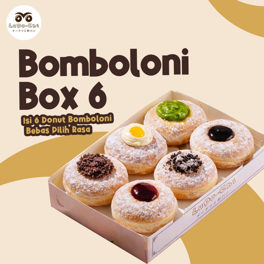 Paket Bomboloni Box 6 (6 Donut Bomboloni) Bebas Pilih Rasa Donut