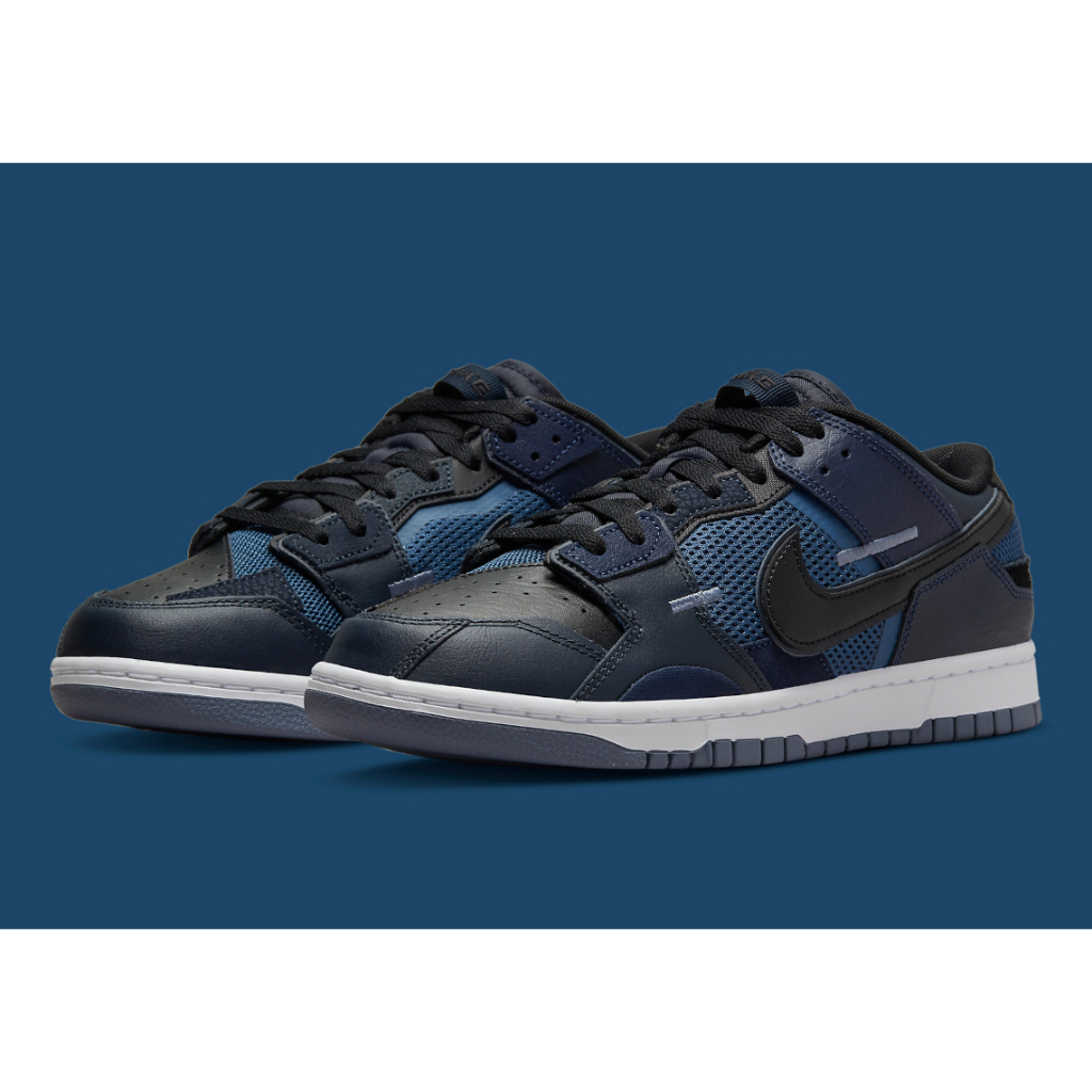 Original NIKE Dunk Low Scrap Black Navy Size 44 - DH7450-400