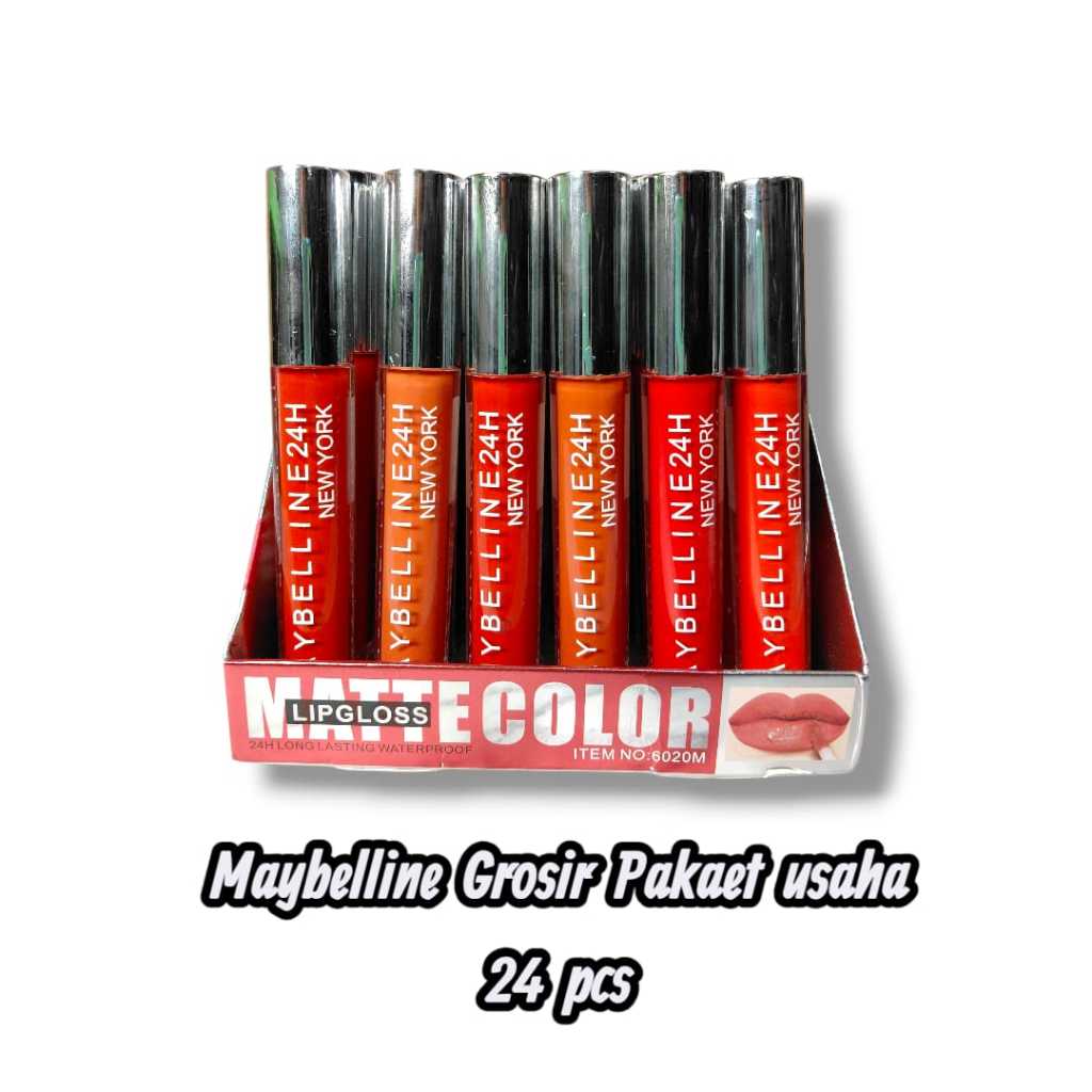 [ GROSIR ] 16 PCS Paket maybelline 24H matte color lipgloss