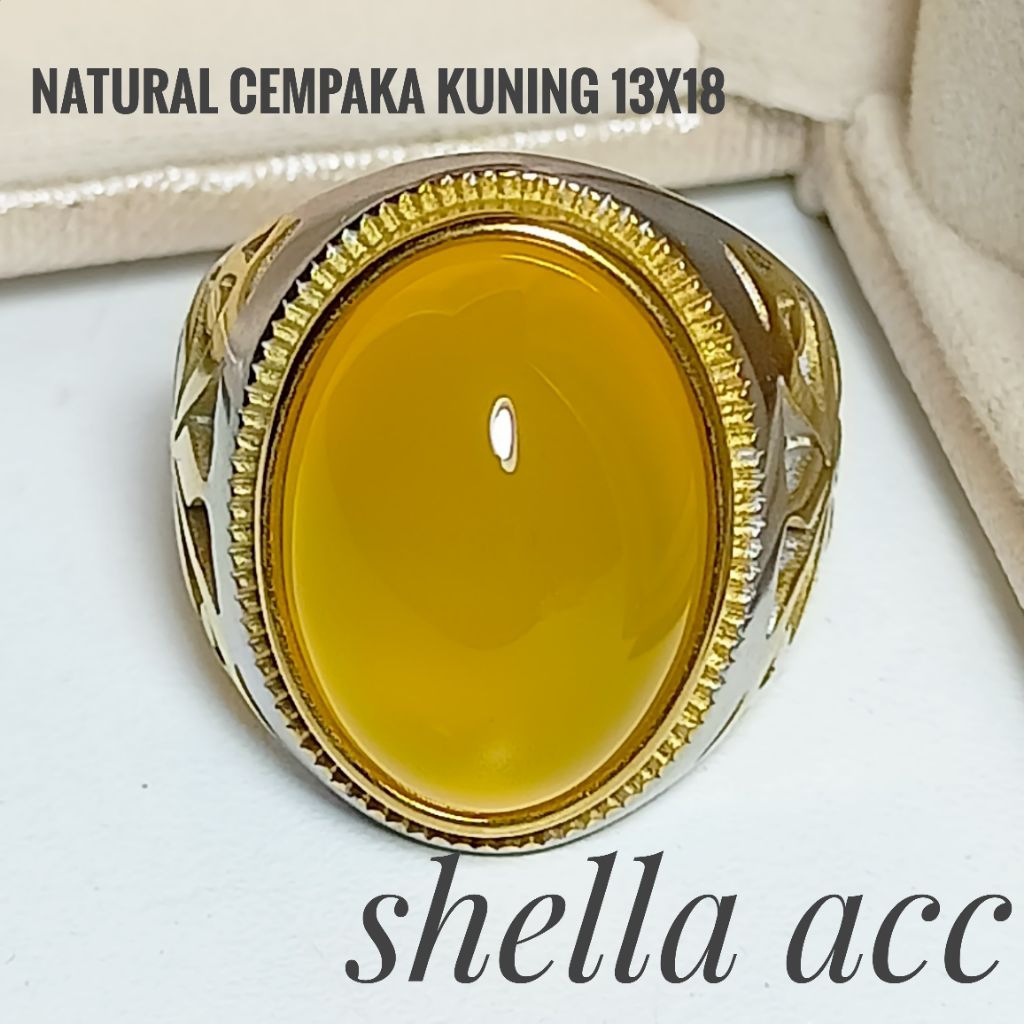 CINCIN NATURAL BATU CEMPAKA KUNING KRISTAL 100%ORI
