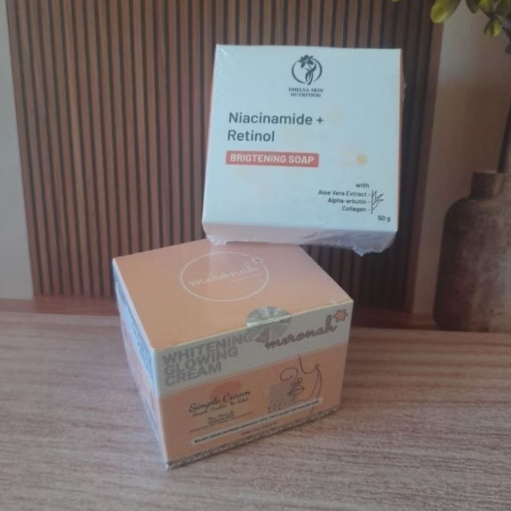 MERONAH GLOWING CREAM +SABUN NIACINAMIDE RETINOL