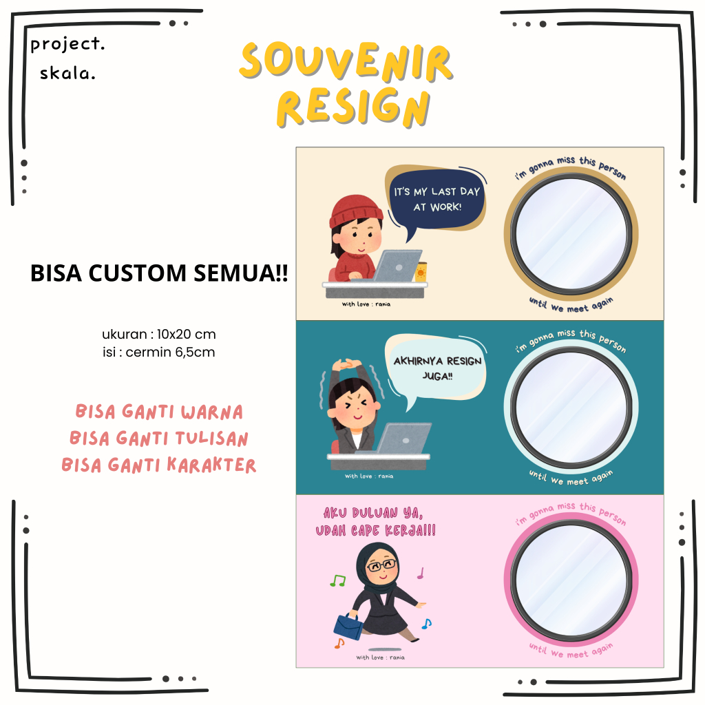 PROSES CEPAT - SOUVENIR RESIGN/PERPISAHAN MURAH |  FAREWELL MINI GIFT | SOUVENIR CERMIN