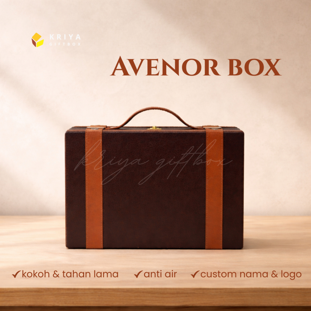 Box Hampers Model Koper Warna Coklat Tua Bahan Kulit Sintetis | Hardbox Koper Handmade Untuk Packagi