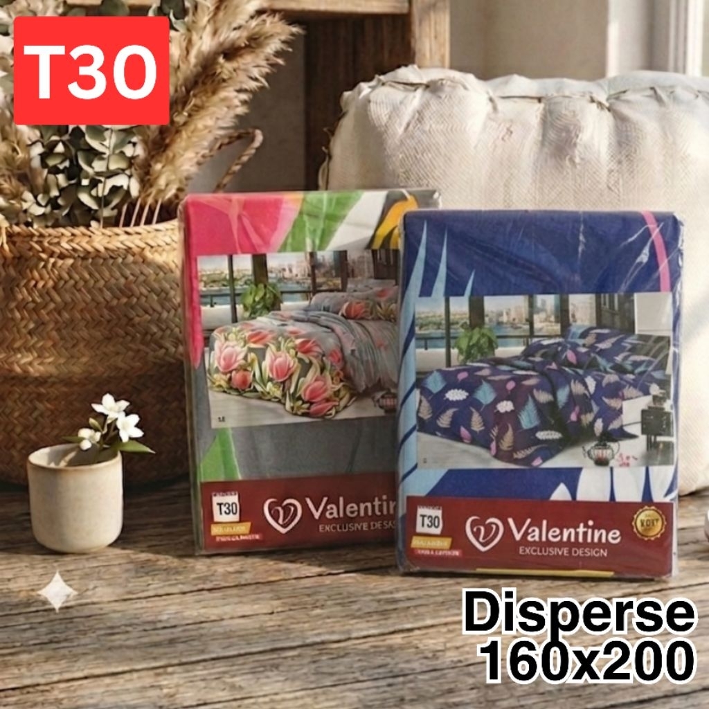 VALENTINE Sprei Disperse Motif 160*200 t30cm - Bahan Lembut, Motif Menarik