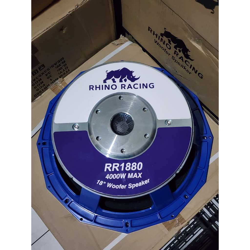 (MAGNET 33 CM) (PETI KAYU) Speaker Subwofer Rhino Racing 18 inch RR 1880 / RR1880 model precision devices – Koil 6 inch