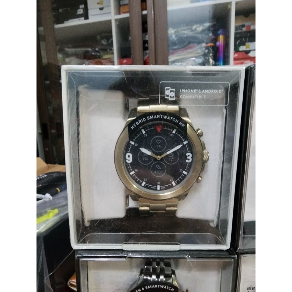jam smartwatch hybrid gold dan full segel