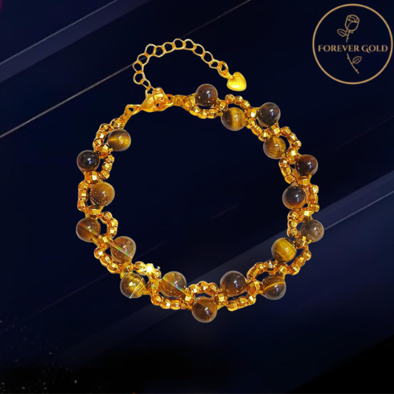 Gelang berlapis emas 24K Gelang Emas Asli 24K Hong Kong - Tahan Air, Ramah Kulit, dan Tidak Mudah Pu