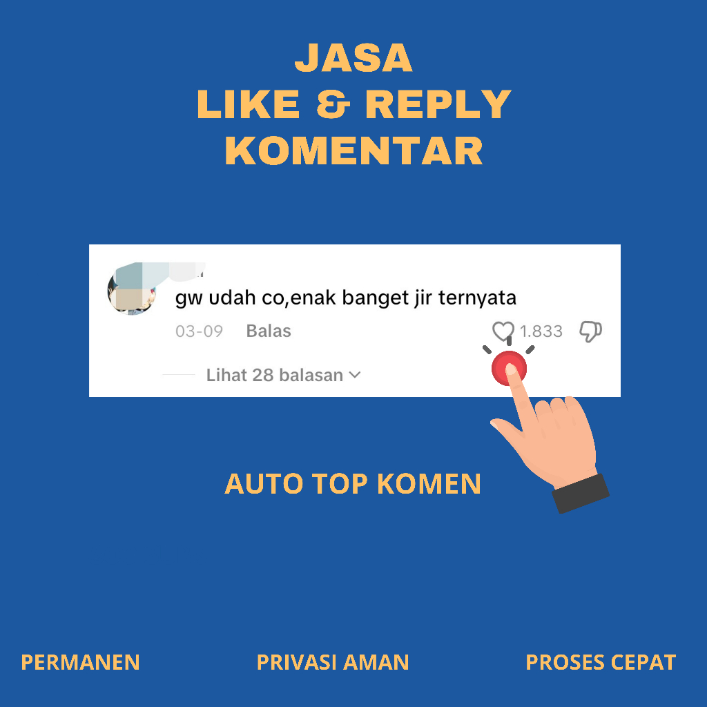 JASA LIKES KOMEN BALAS KOMEN INSTAGRAM TIKTOK YOUTUBE FACEBOOK KOMENTAR REAL INDO