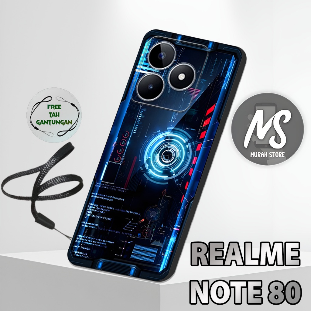 MS19 / Softcase Karet  REALME NOTE 80 + TALI GANTUNGAN HP / Motif Aesthetic / Case Hp REALME NOTE 80