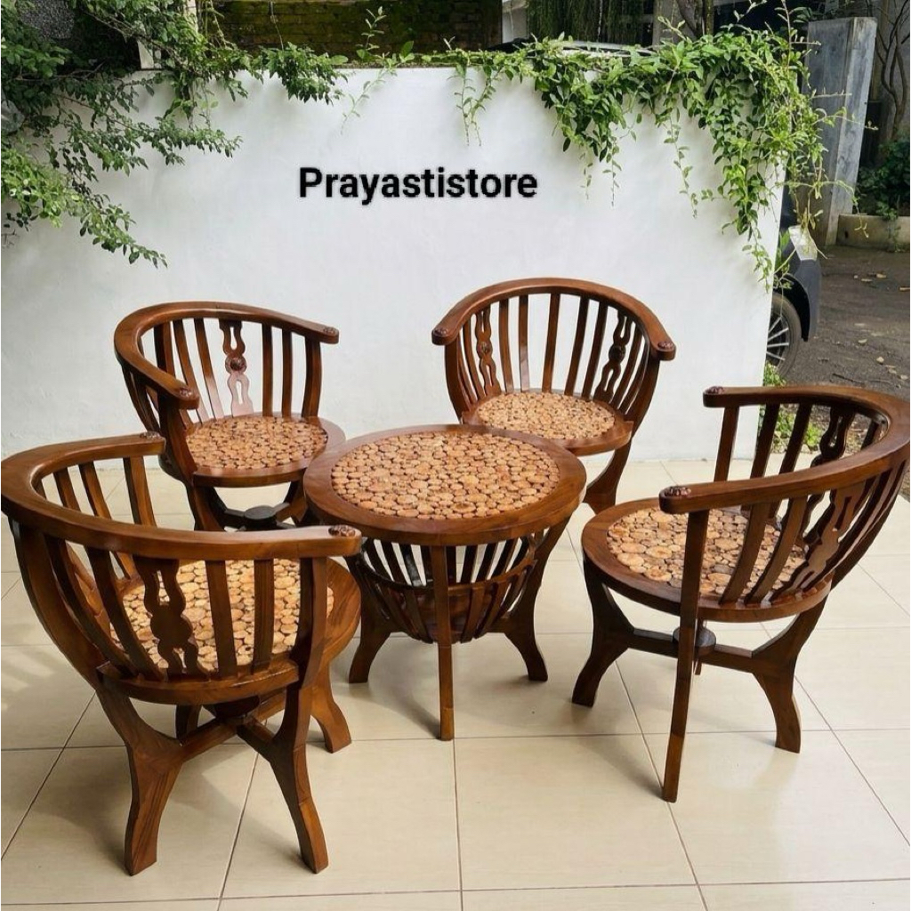 Kursi Teras Kayu Jati Kursi Teras Model Koin Jati Kursi Teras Mangkok Kayu Jati