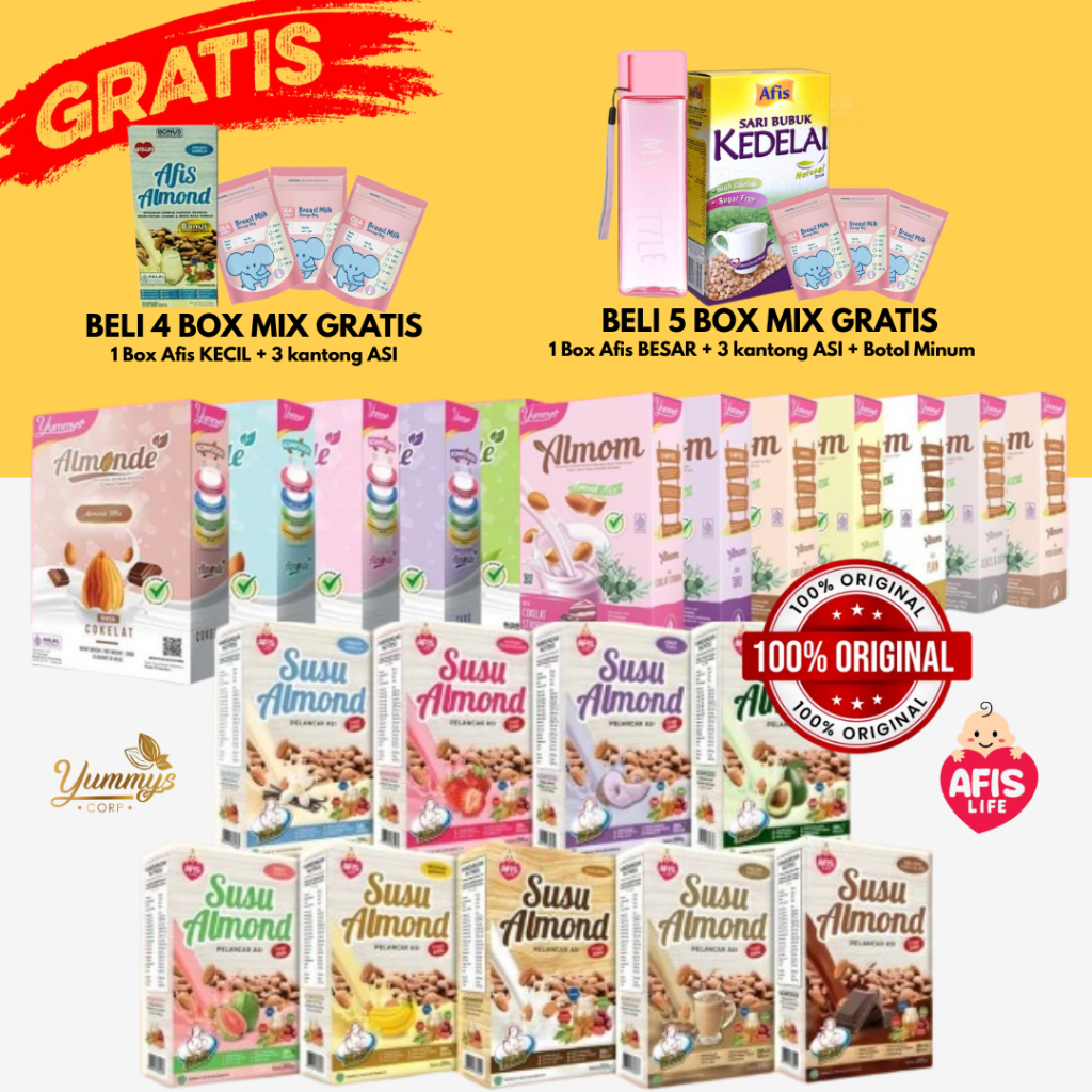 Almom Almonde Momsy ASI Booster Palancar Almond Milk Yummys Barefood penambah bb bayi zoya mix almon
