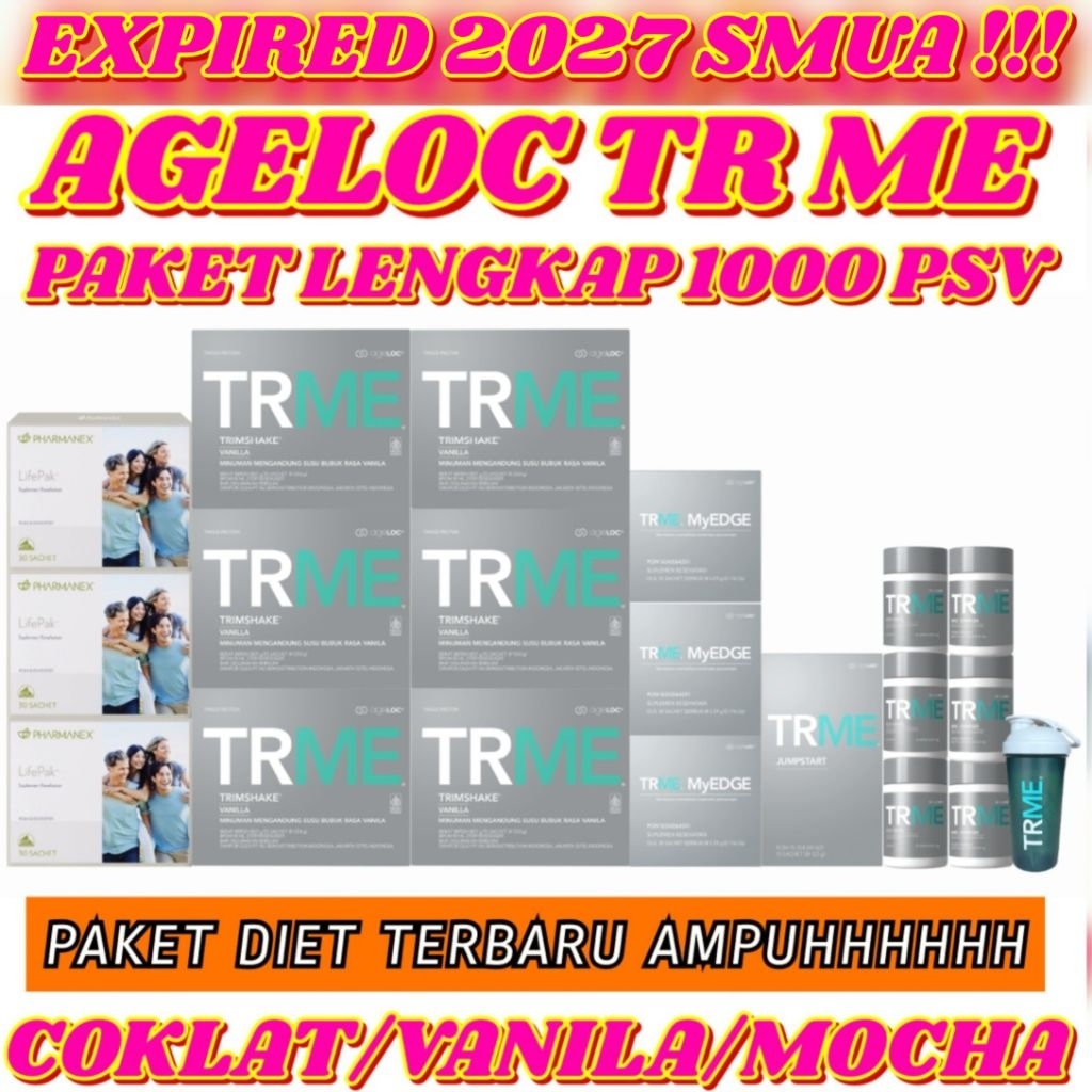 3 BLN TR ME PAKET DIET TERBARU LENGKAP 1000 PSV nu    skin TR ME TWS TR90