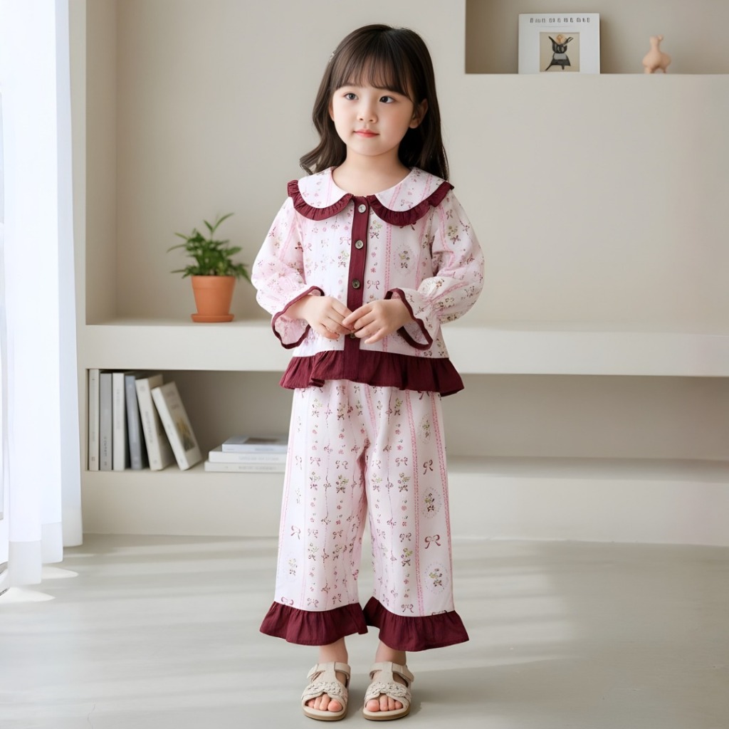 NAJWA -  Setelan Anak Zaneta Motif Bunga Terlaris / Fashion Oneset Anak Perempuan Atasan dan Celana 