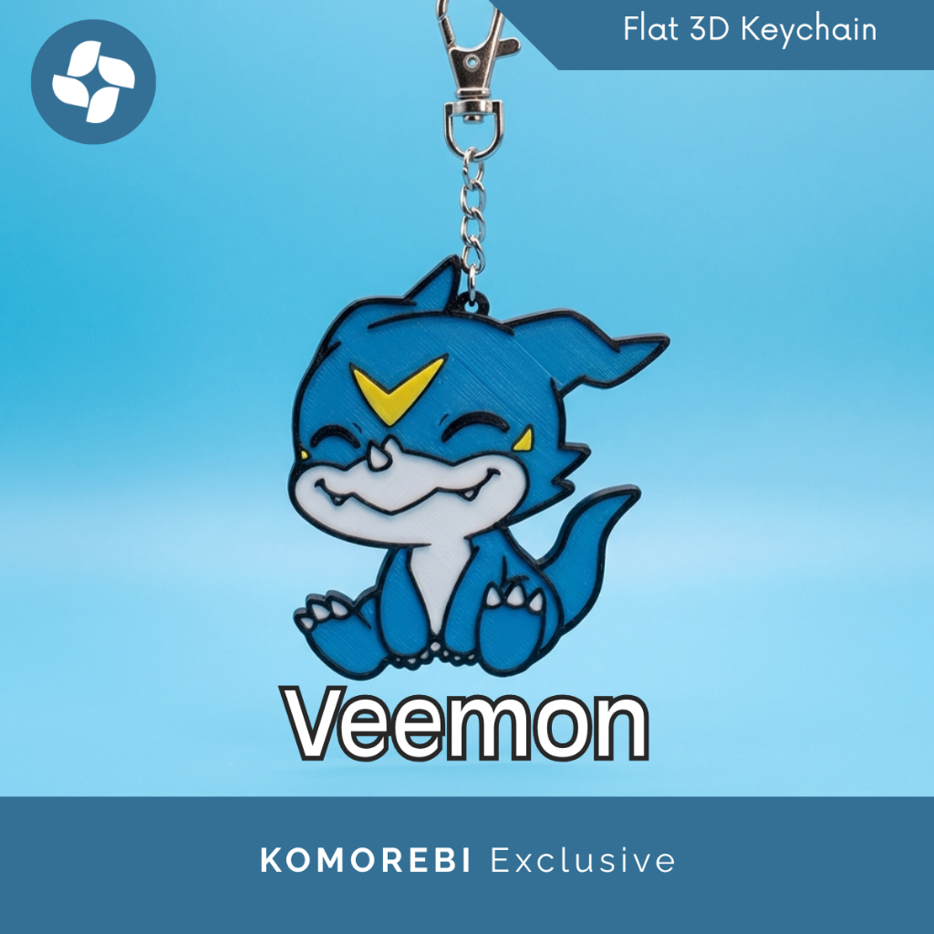Keychain Digimon Adventure 02 Veemon D3 Digivice Daisuke Gantungan Kunci Tas Aksesoris Anime 3D Gant