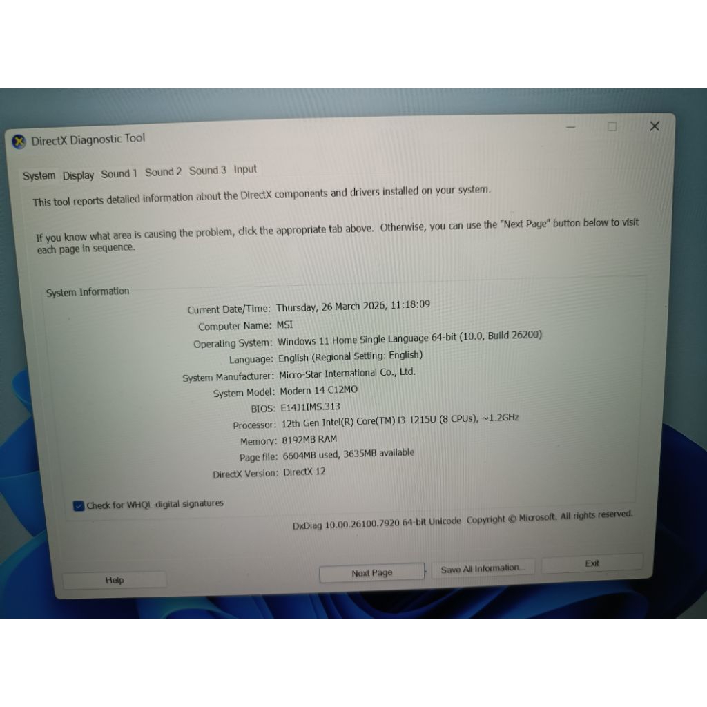 laptop MSI MODERN 14 intel core i3 generasi 12