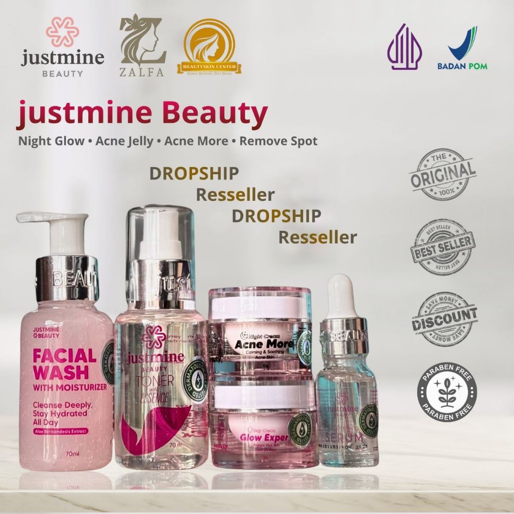 [Dropship Khusus Reseller] Justmine Beauty Skincare All Varian Series - Free Kardus Packing