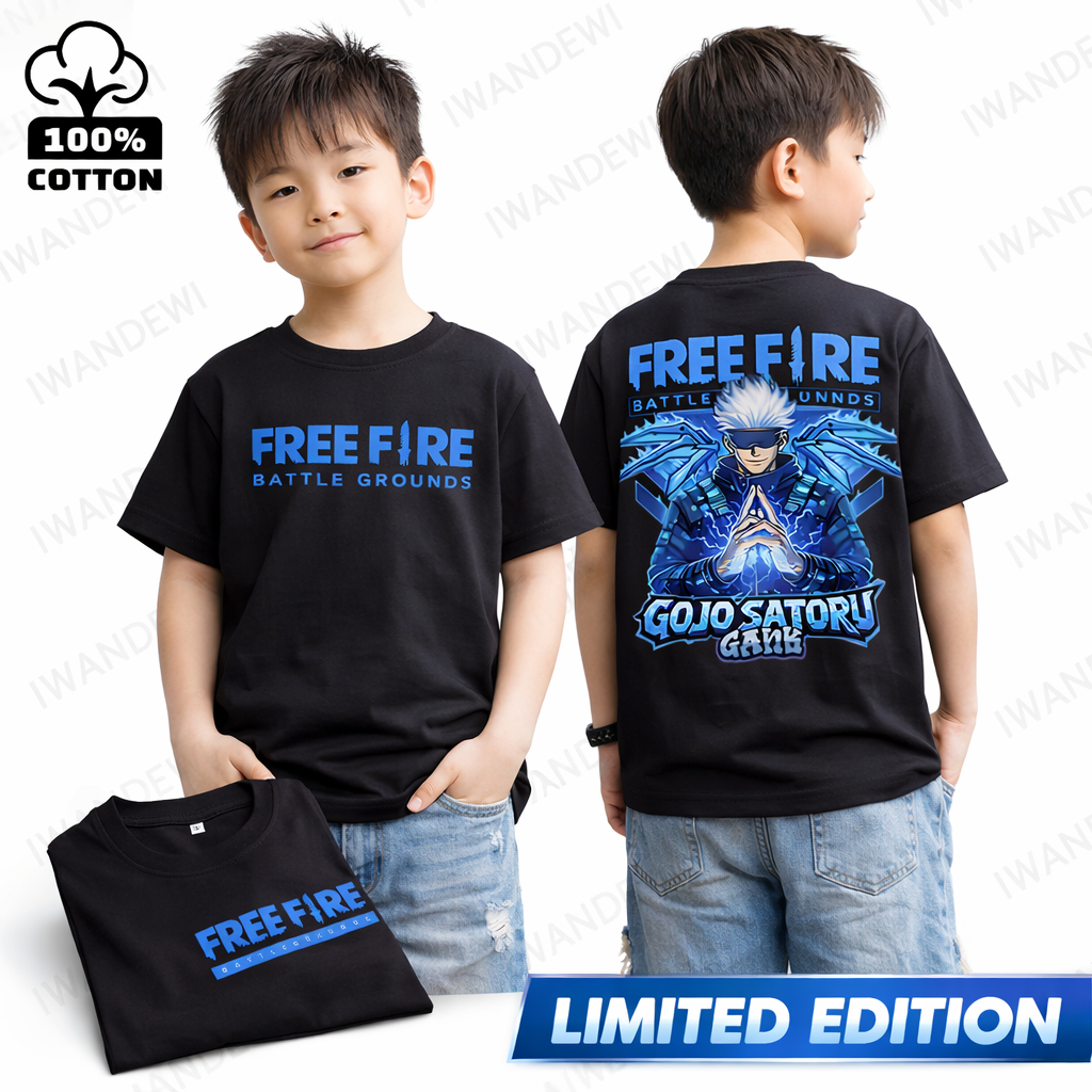 Kaos Anak Free Fire Gojo Satoru Anime – Baju FF Game Keren Premium