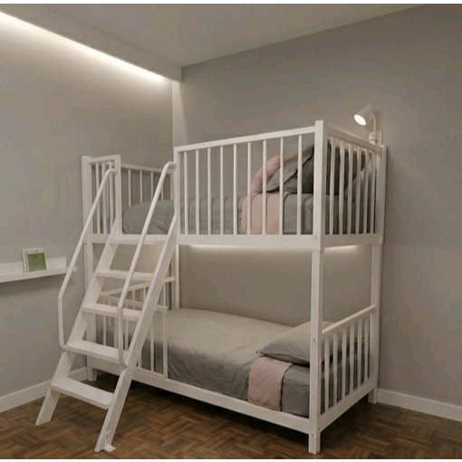 Ranjang Tingkat Besi Hitam Industrial Loft Style - Bunk Bed Dewasa Anak