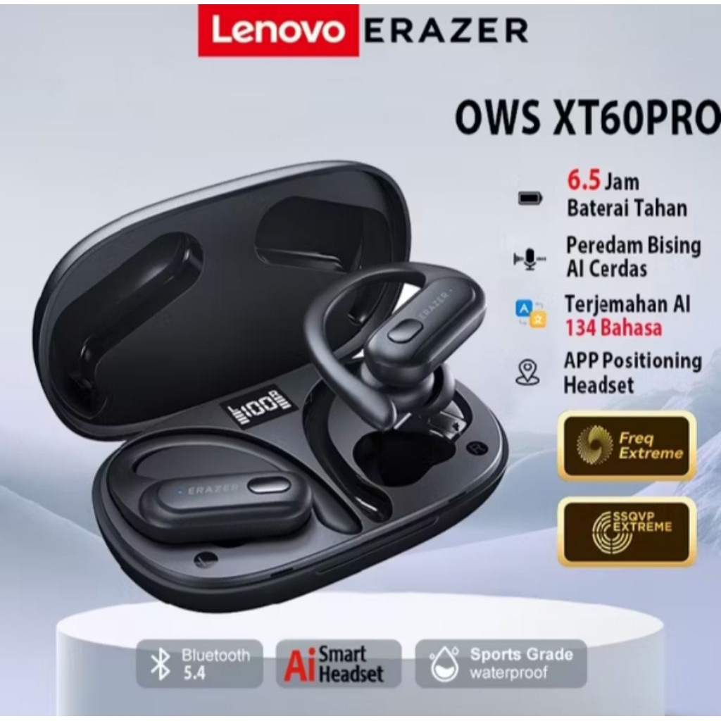 Erazer Lenovo Thinkplus XT60 True Wireless Headset Bluetooth V5.3 TWS Earphone Earbuds Sport Running