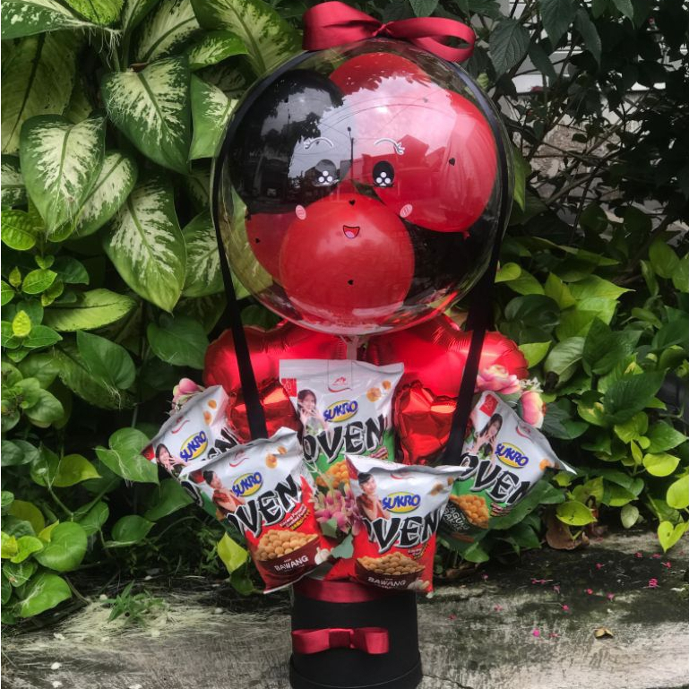 (PRE-ORDER) BUKET BUCKET BOUQUET BALON PREMIUM KADO WISUDA GIFT ULANG TAHUN HIGH QUALITY| BOX SNACK 