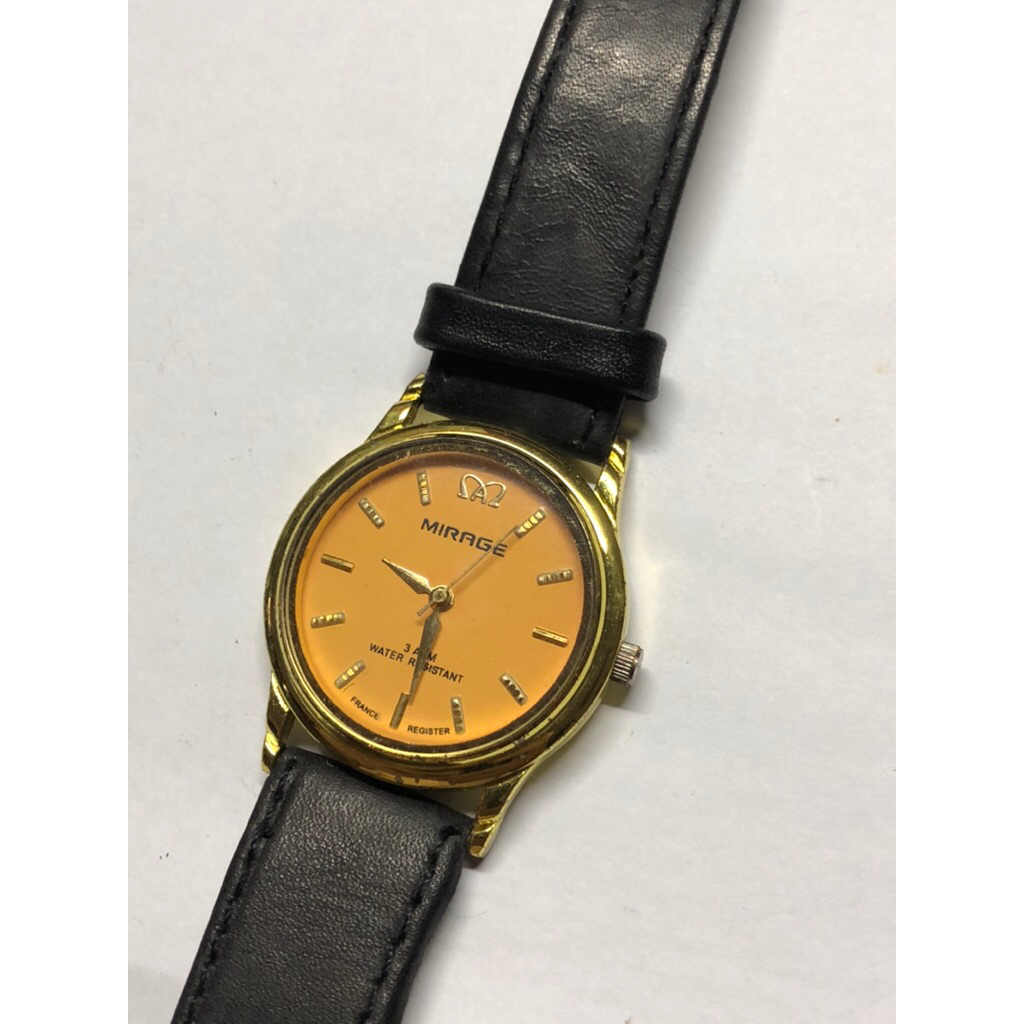 jam tangan pria mirage quartz cintage strap kulit siap pakai normal