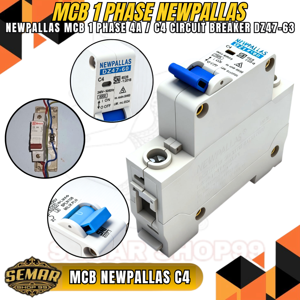Mcb New Pallas 4 A ampere Listrik PLN/NEW PALLAS mcb ( limit ) Newpallas ampere pemutus arus listrik