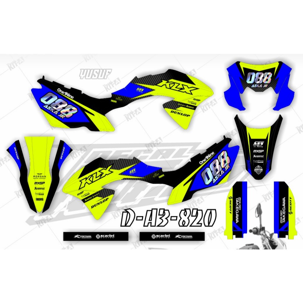 Decal Stiker Klx Bf 150 Dekal Striping Sticker New Klx  Bf Extreme 2018 A3-132