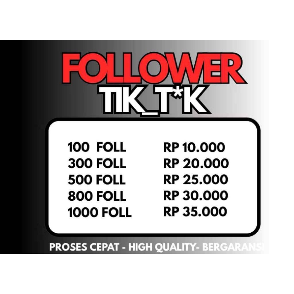 follower tiktok permanen murah meriah