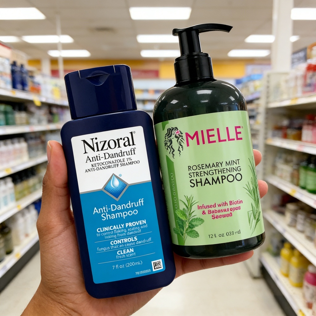 Mielle Rosemary Shampoo 355ml/NIZORAL Anti-Dandruff Shampoo 200ml/Mint Strengthening Shampoo Kotak k