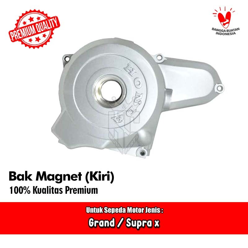Bak Magnet Kiri Cover L Crank Case Honda Grand Supra X 100 Karbu Tebal 11341-KEV-880