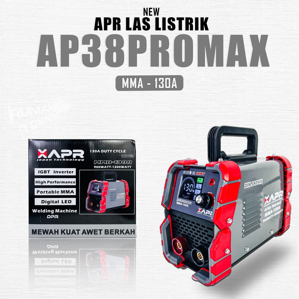 Mesin Las Inverter APR AP38PROMAX 130A MMA - Travo Las Listrik 900 Watt Low Watt Bisa Genset