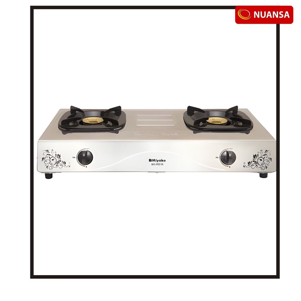 Kompor Gas Miyako KG-502SS 2 Tungku Stainless Steel | Api Besar Hemat Gas | Garansi Resmi original