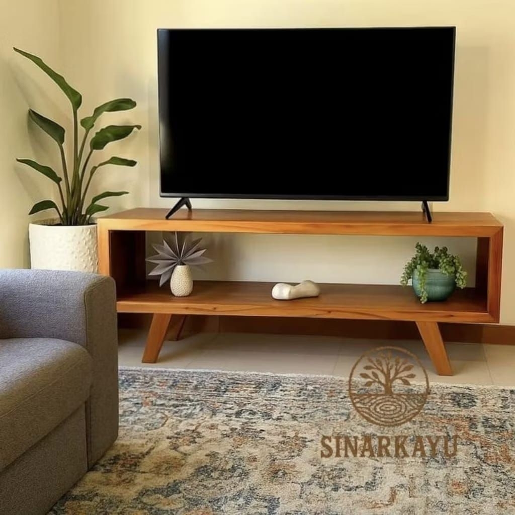 Meja TV minimalis rak TV kayu portable 150x30x40cm