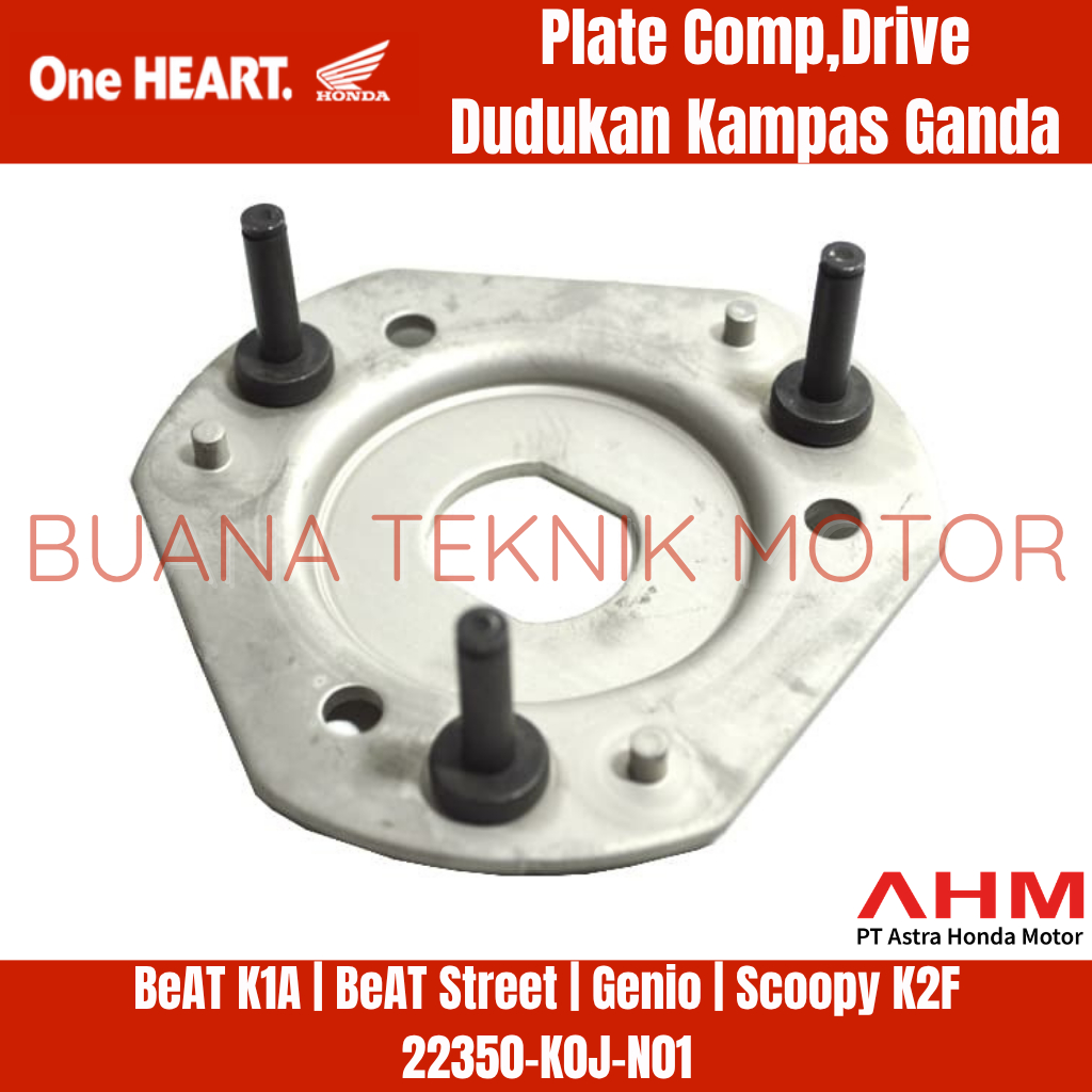 100% ORIGINAL AHM | Plate Comp, Drive / Dudukan Kampas Ganda / Tapak Kain Klos Ganda BeAt K1A | Geni