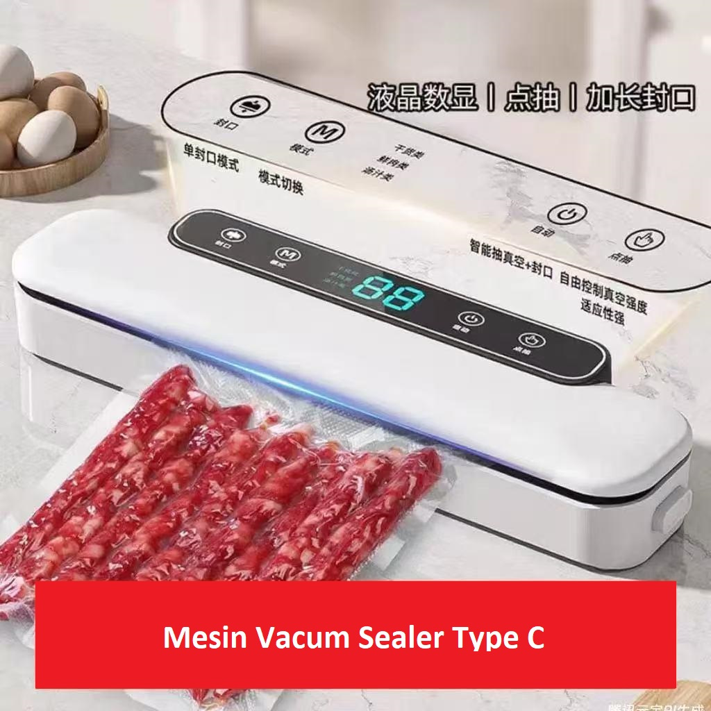 Type C - Vacuum Sealer Food / Alat Mesin Pengemas Makanan Frozen / Mesin Press Makanan