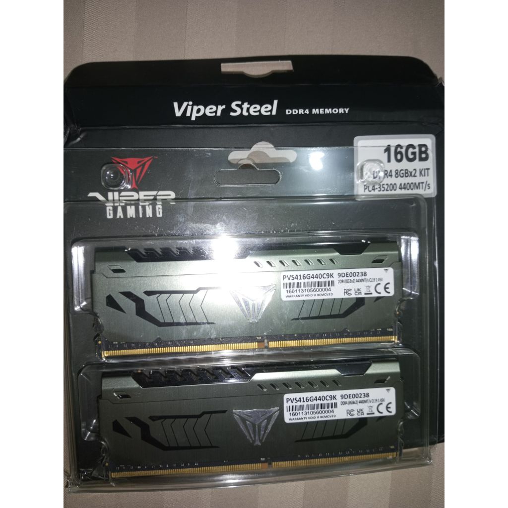 RAM PATRIOT VIPER STEEL 16GB KIT 8X2 4400MHZ CL19 DDR4