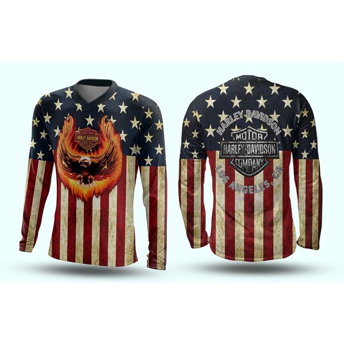 JERSEY PANJANG HARLEY ORANGE ABU HITAM TERBARU BEST SELLER