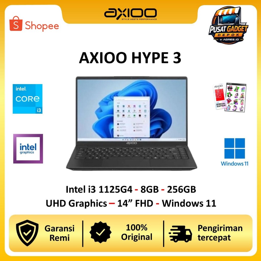 LAPTOP AXIOO HYPE 3 G11 INTEL CORE I3 1125G4 8GB 256GB WINDOWS 11