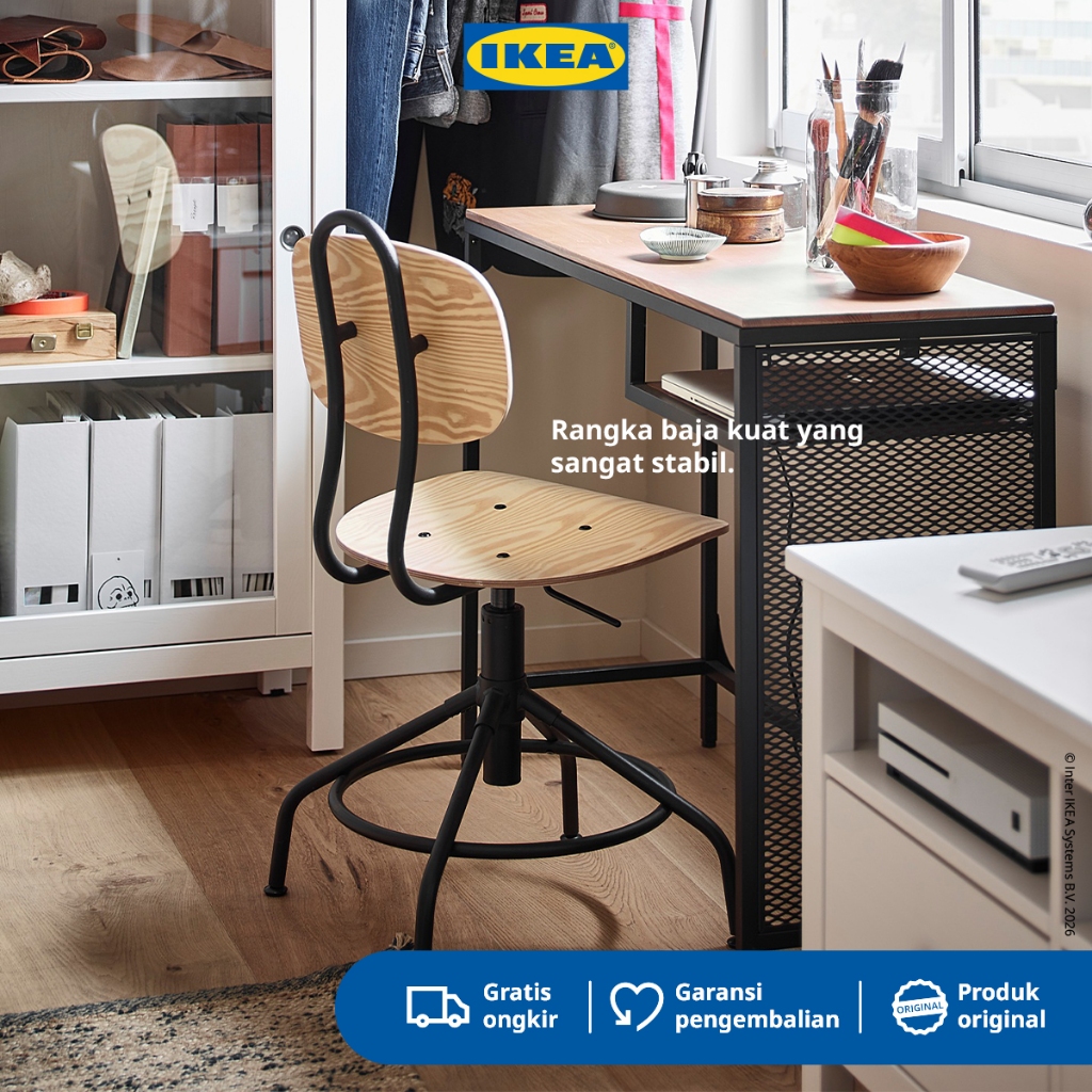 IKEA KULLABERG Kursi Putar Serbaguna Kuat Bahan Kayu Pinus / Baja