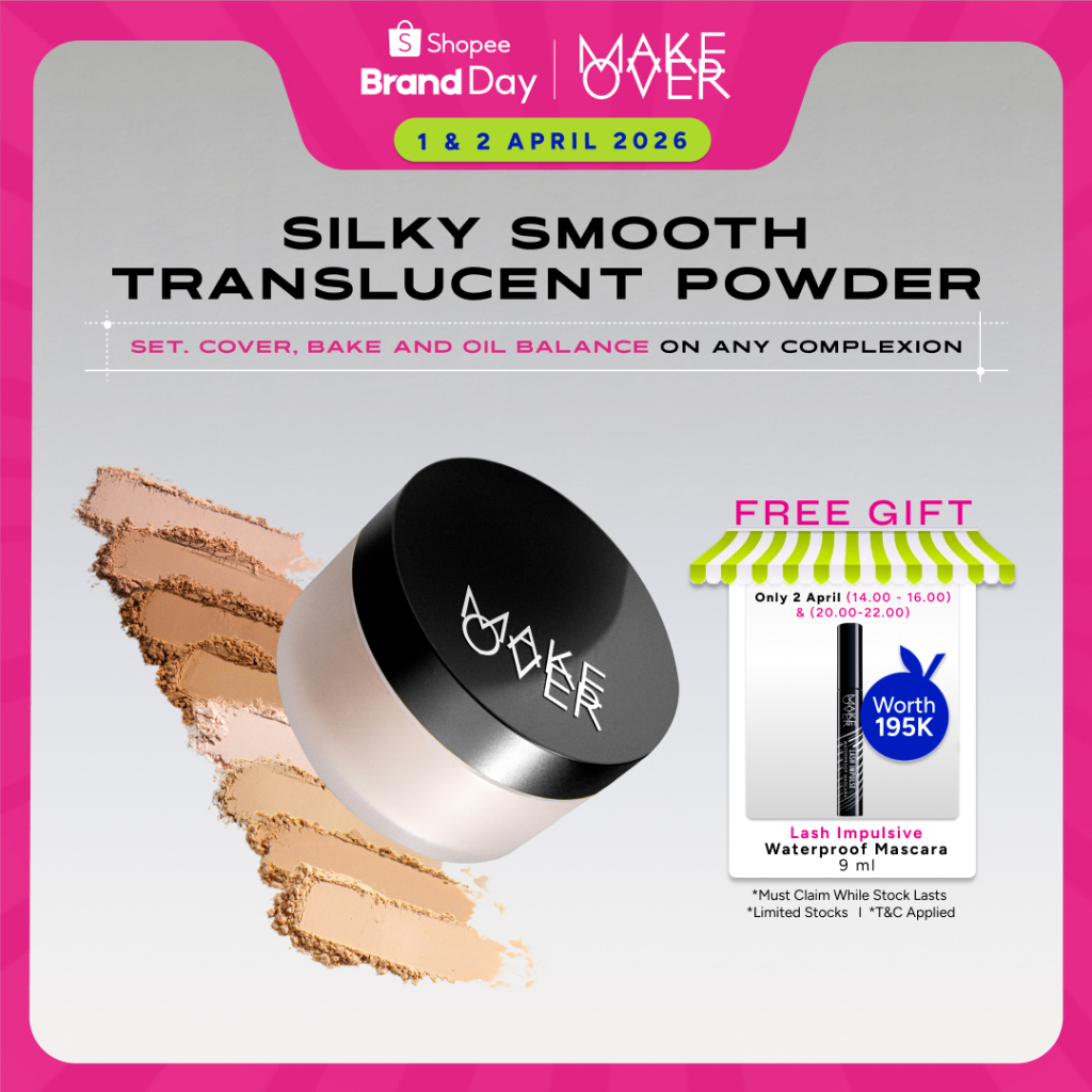 [SPECIAL MASTERSHADE] MAKE OVER Silky Smooth Translucent Powder - Bedak Tabur Loose Powder Lembut Ri