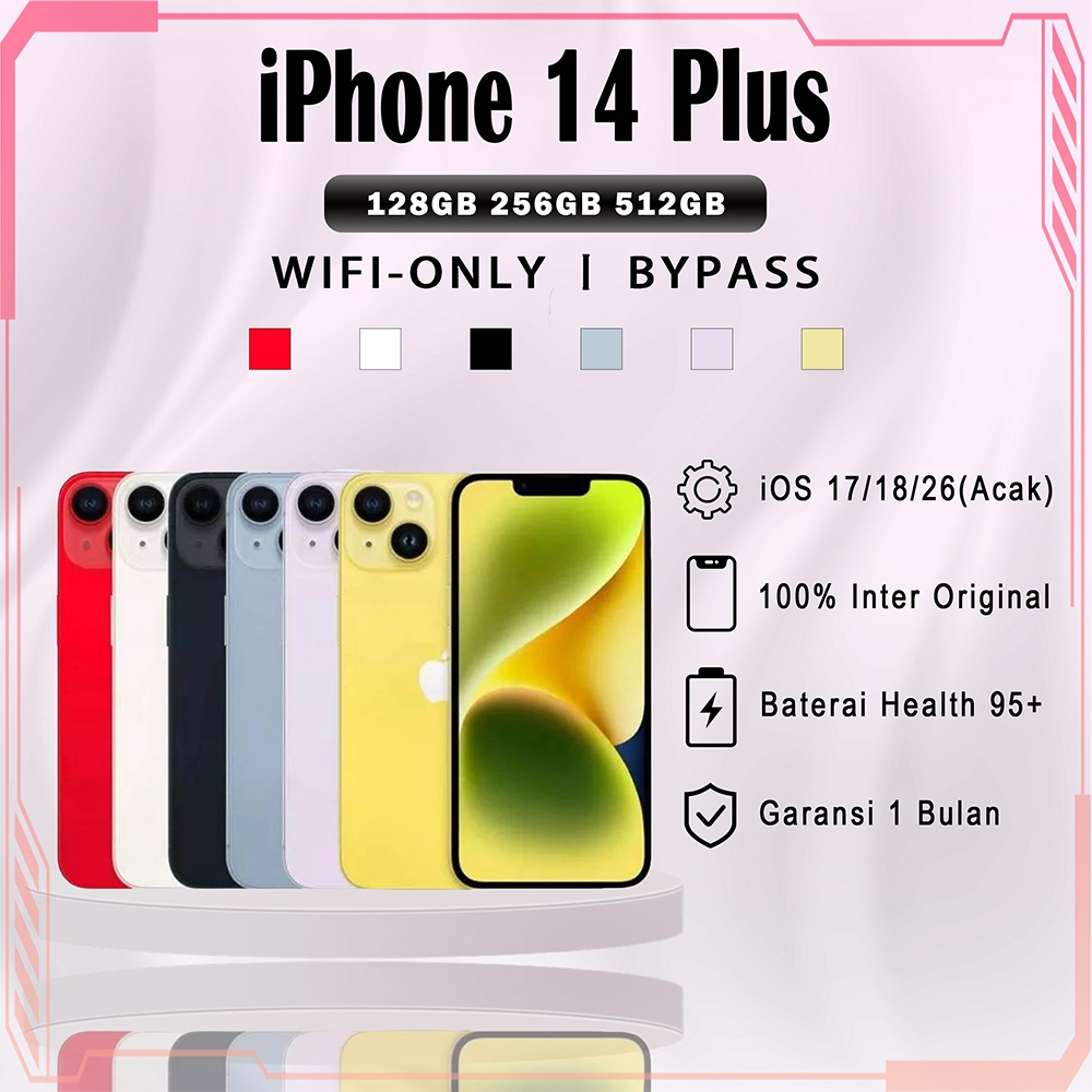 iPhone 14 Plus SECOND Inter 128/256/512GB LCD 100% Original, GOOD CONDITIONS LIKE NEW, Harga Terjang