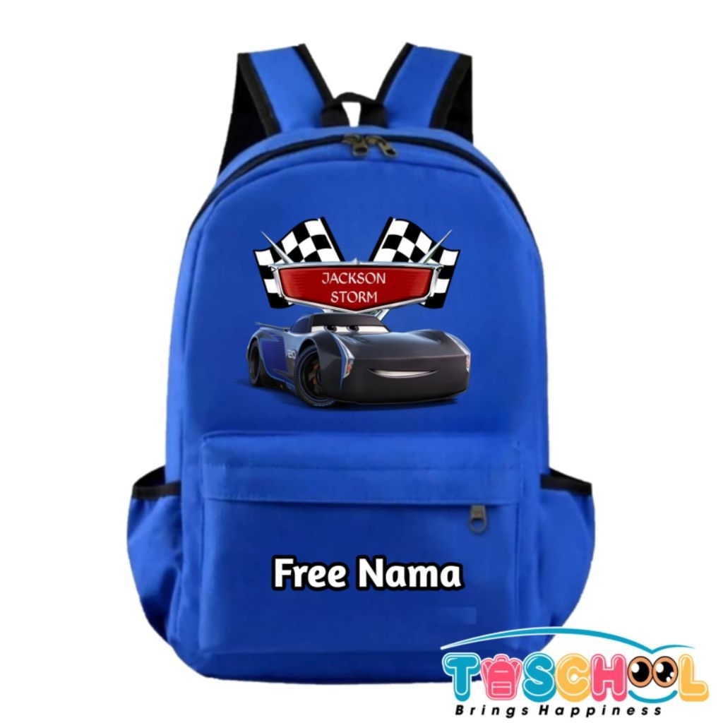 TAS RANSEL ANAK KARAKTER CARS JACKSON STORM MOBIL CARS LIGHTING MCQUEEN JACKSON STORM FREE NAMA