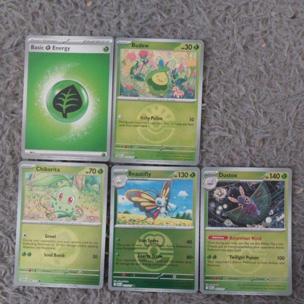 Budew Chikorita Beautifly dustox