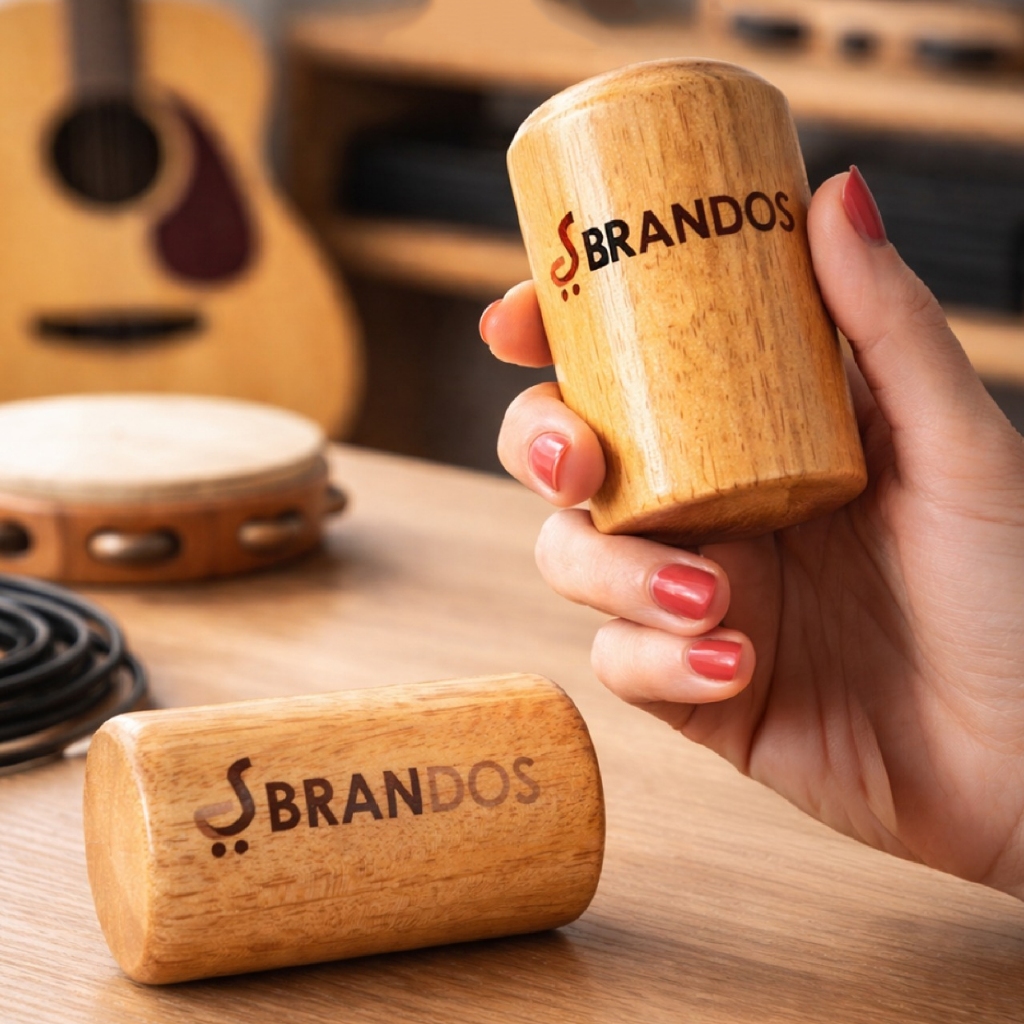 Marakas Tabung Kayu BRANDOS Shaker Maracas Perkusi Kecrekan