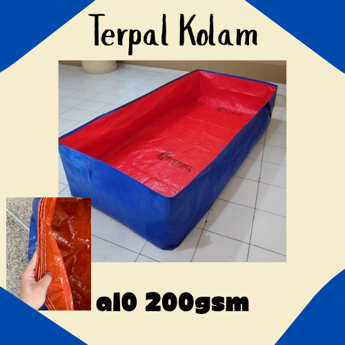 Terpal kolam A10 Uk 100x100x50 / Terpal cekung plastik tebal / Kolam lele / Kolam plastik