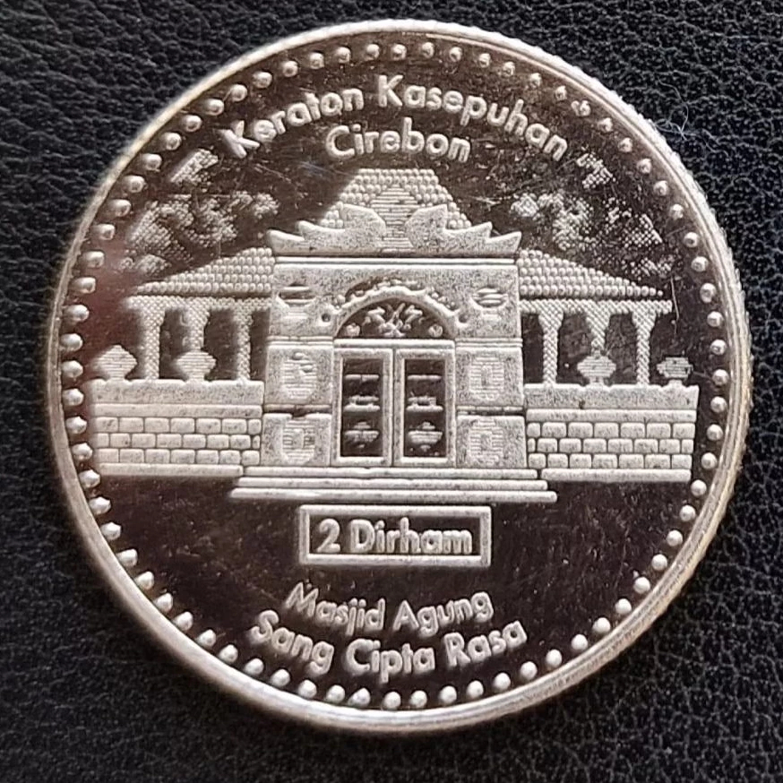 LOGAM MULIA 2 DUA DIRHAM WAKALA BAITUL MAL KERATON KASEPUHAN CIREBON MASJID AGUNG SANG CIPTA RASA KO