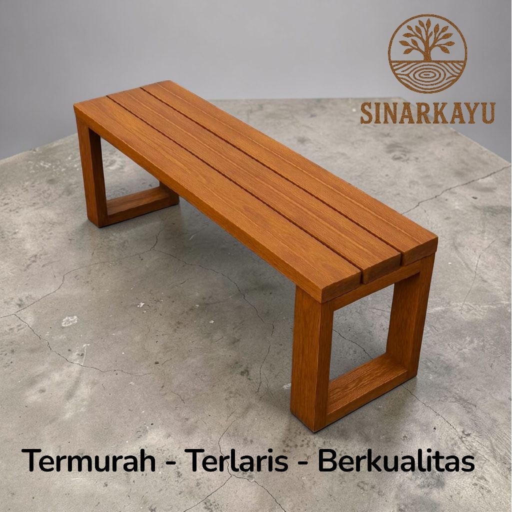 Bangku kayu panjang minimalis | kursi Tunggu Teras Taman Warna walnut