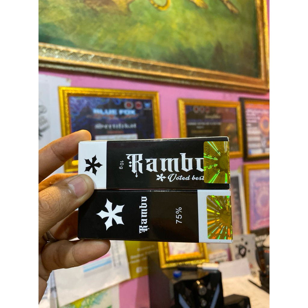 Rambo 75% Anastesi Kebas Tattoo/Sulam/bibir/pierching/laser/dermapen 10g