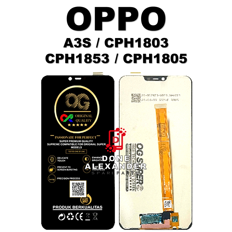 LCD TOUCHSCREEN OPPO A3S / CPH1803 / CPH1853 / CPH1805 ORIGINAL 100% FULLSET